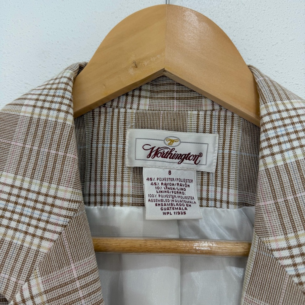 Vintage Neutral Plaid Blazer - Picture 5 of 5